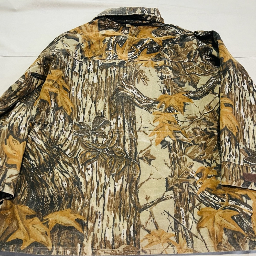 VTG 10X Gore Tex Rainwear Camo Hunt Real Tree Bark‎ Woodland Jacket XL-Tall USA- - Picture 11 of 12